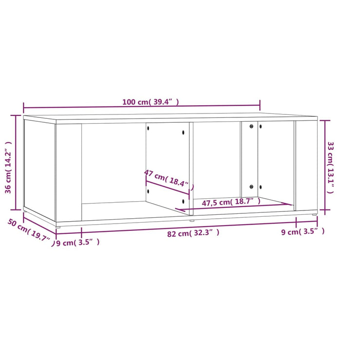 Salontafel 100X50X36 Cm Bewerkt Hout Eikenkleurig