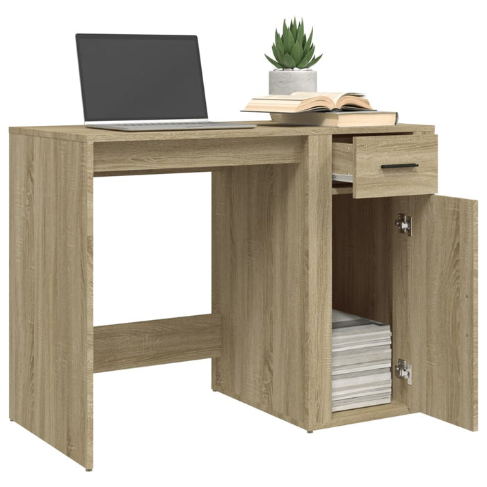 Bureau 100X49X75 Cm Bewerkt Hout Kleurig