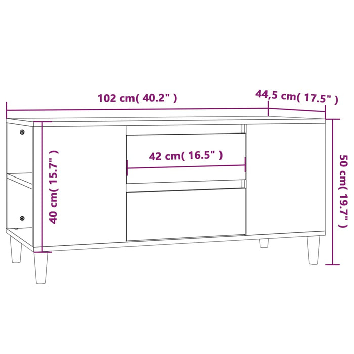 Tv-Meubel 02X44,5X50 Cm Bewerkt Hout