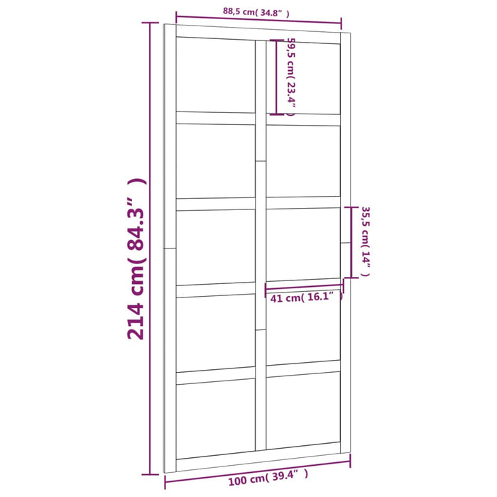 Schuifdeur 100X1,8X214 Cm Massief Grenenhout