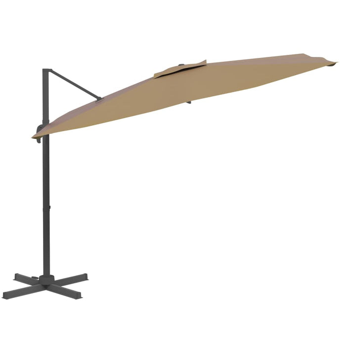 Zweefparasol Met Aluminium Paal 300X300 Cm Taupe Rood