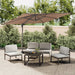 Zweefparasol Met Aluminium Paal 300X300 Cm Taupe Rood