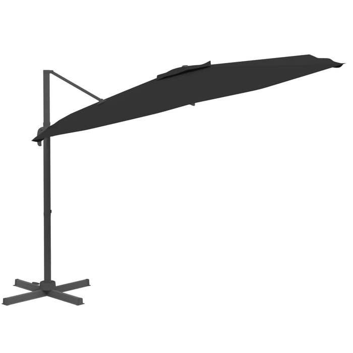 Zweefparasol Met Aluminium Paal 400X300 Cm Zwart