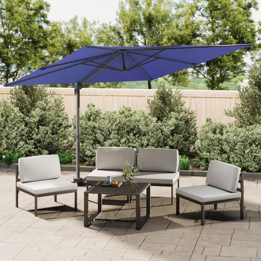 Zweefparasol Met Aluminium Paal 400X300 Cm Azuurblauw