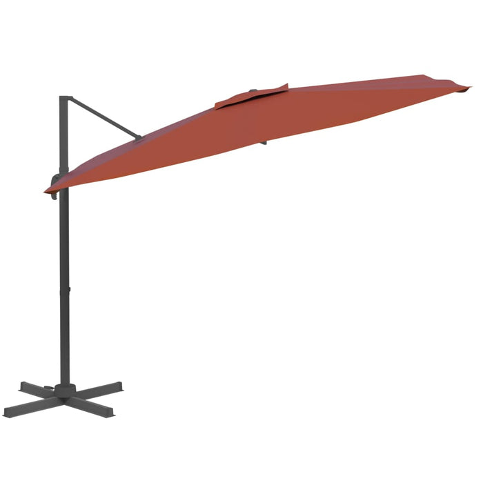 Zweefparasol Met Aluminium Paal 400X300 Cm Terracottakleurig