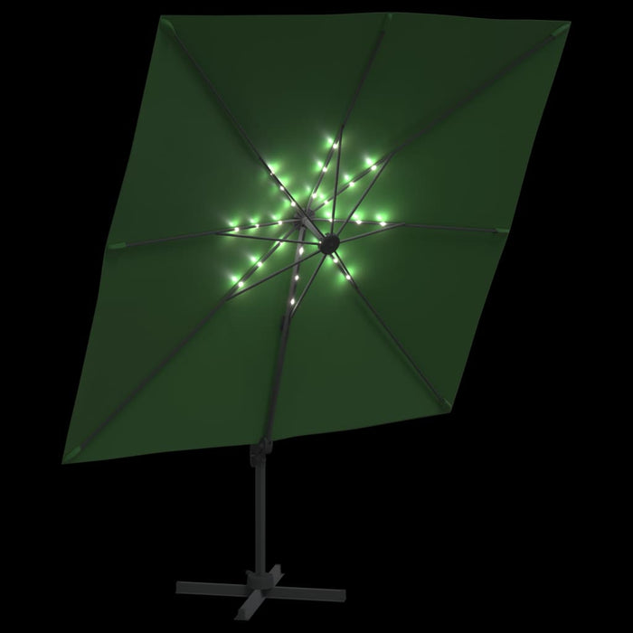 Zweefparasol Met Led-Verlichting 400X300 Cm Groen