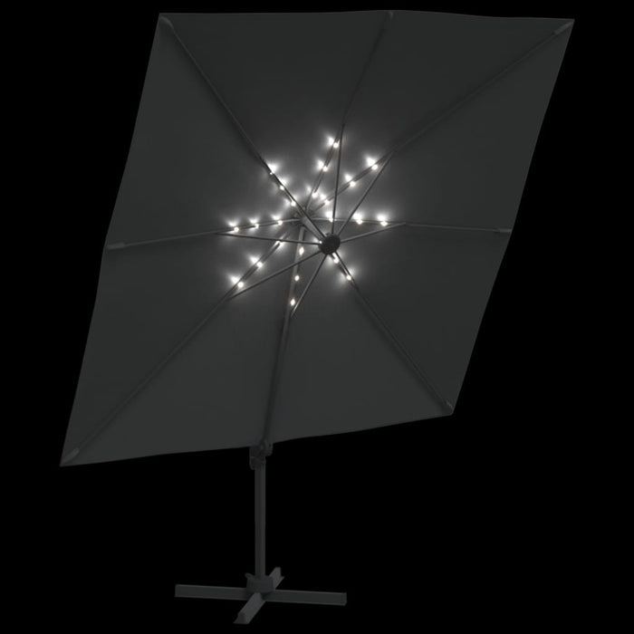 Zweefparasol Met Led-Verlichting 400X300 Cm Antracietkleurig