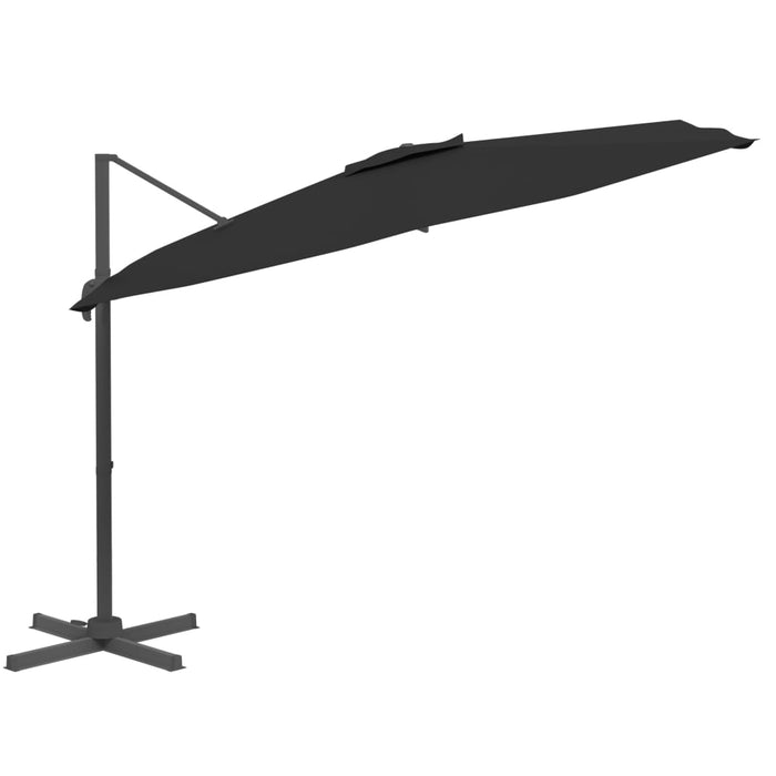 Zweefparasol Met Led-Verlichting 400X300 Cm Zwart