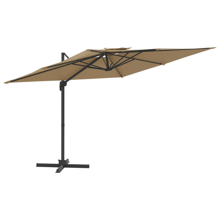 Zweefparasol Met Dubbele Bovenkant 400X300 Cm Taupe