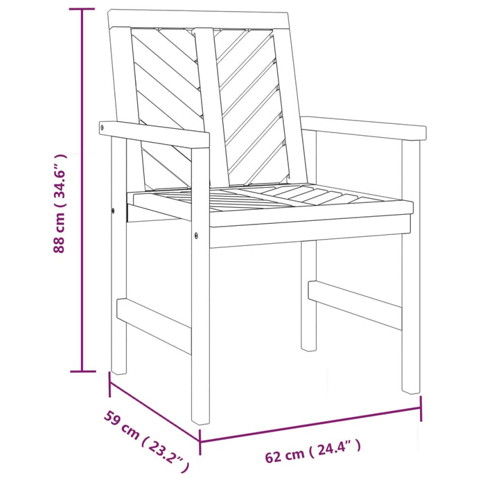 3-Delige Loungeset Massief Acaciahout