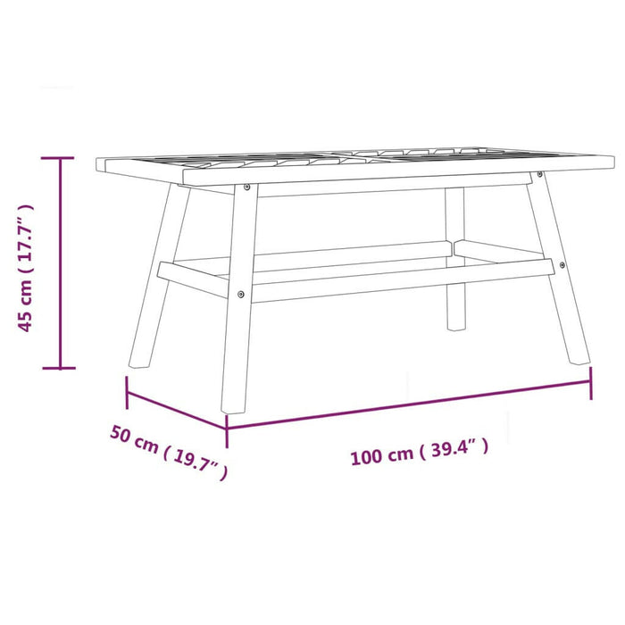 Salontafel 100X50X45 Cm Massief Acaciahout