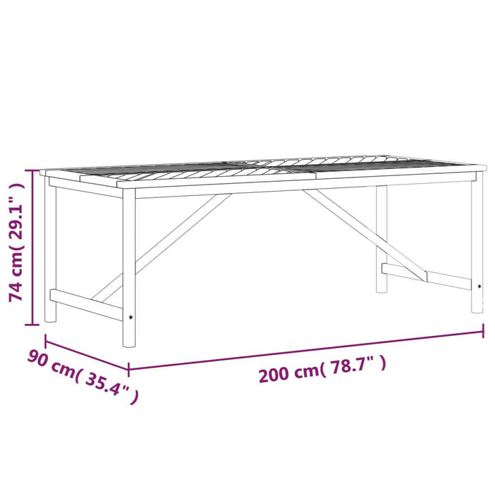 Tuintafel 200X90X74 Cm Massief Acaciahout