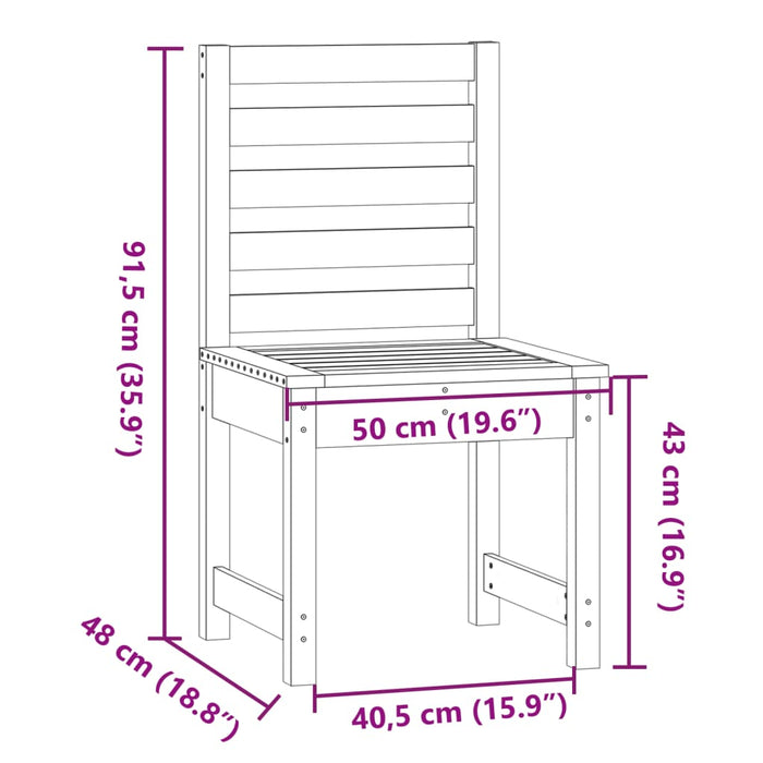 Tuinstoelen 50X48X91,5 Cm Massief Grenenhout