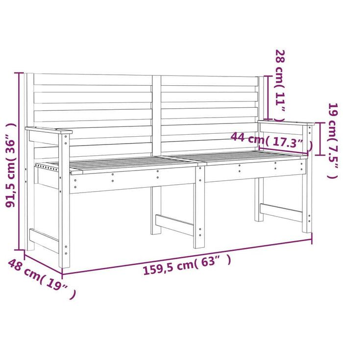 Tuinbank 159,5X48X91,5 Cm Massief Grenenhout Honingbruin