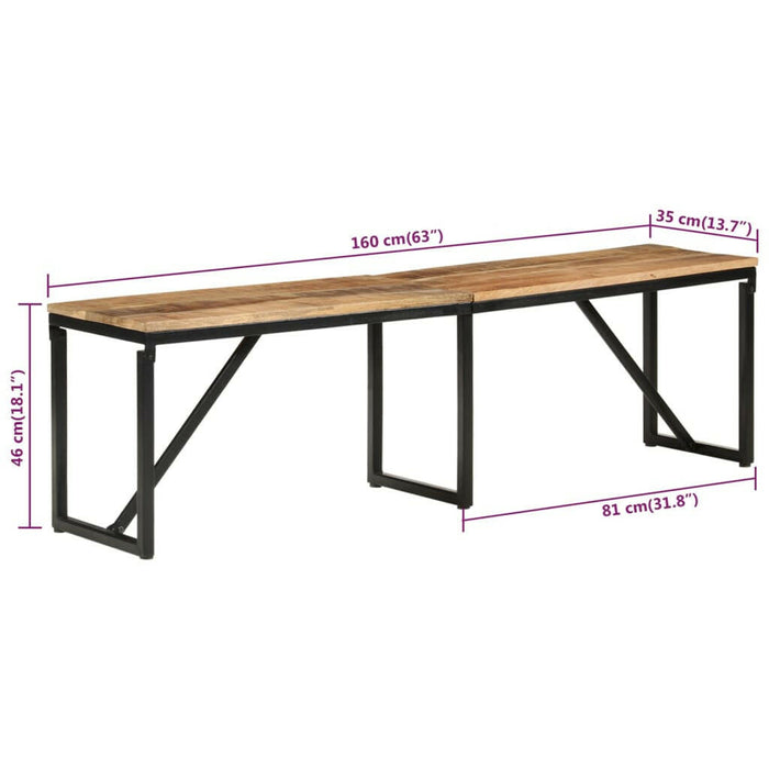 Bankje 160X35X46 Cm Massief Mangohout