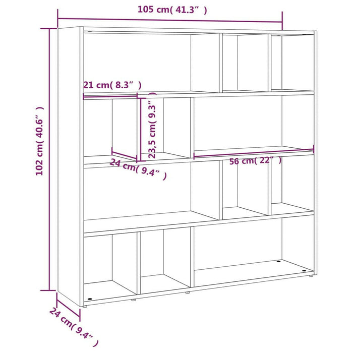 Boekenkast/Kamerscherm 105X24X102 Cm Bruin Eikenkleur