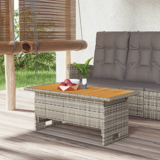 Tuintafel 100X50X43/63 Cm Acaciahout En Poly Rattan