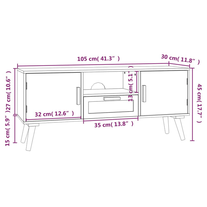 Tv-Meubel Met Deuren 05X30X45 Cm Bewerkt Hout