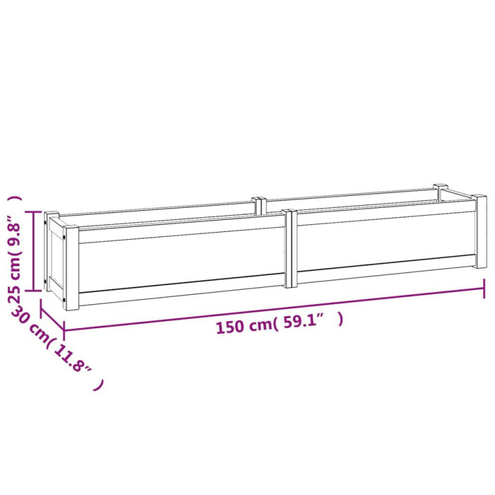 Plantenbak Verhoogd 150X30X25 Cm Massief Teakhout