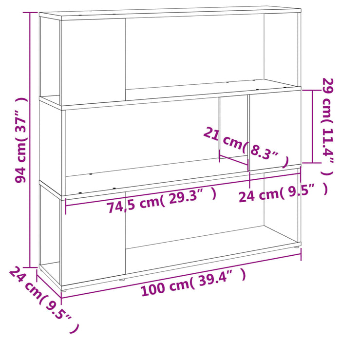 Boekenkast/Kamerscherm 100X24X94 Cm Kleurig