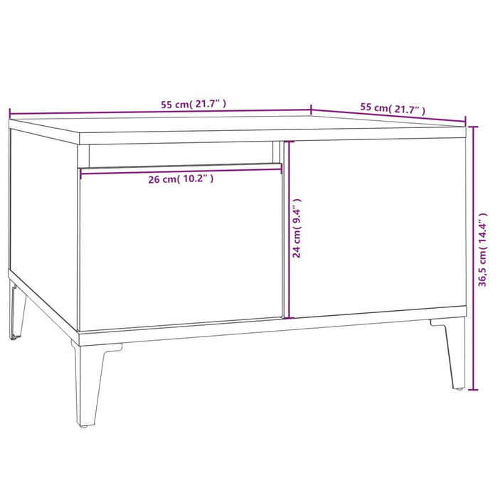 Salontafel 55X55X36,5 Cm Bewerkt Hout