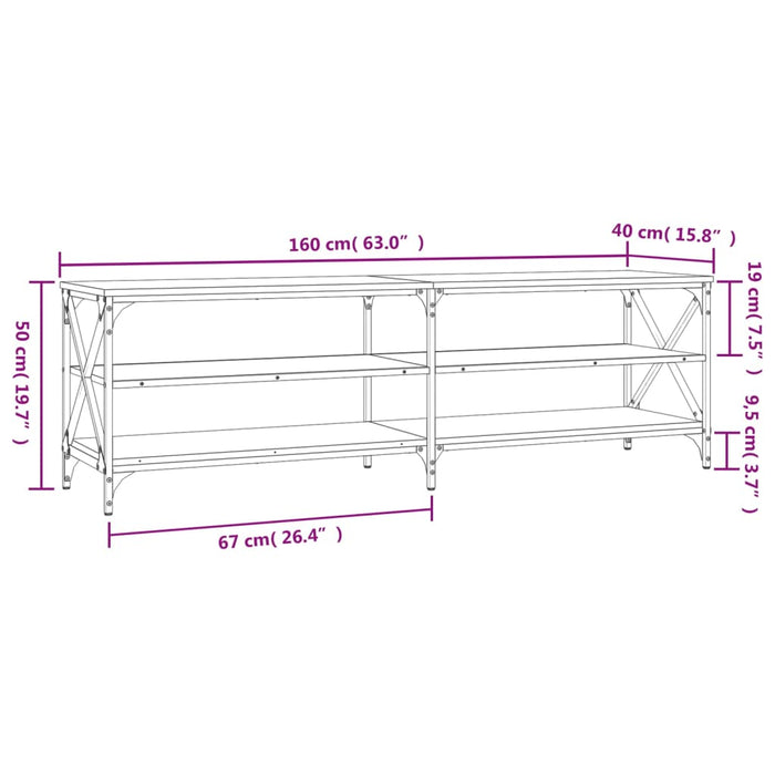 Tv-Meubel 60X40X50 Cm Bewerkt Hout