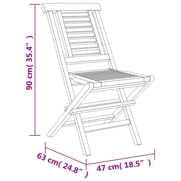 Tuinstoelen Inklapbaar 6 St 47X63X90 Cm Massief Teakhout