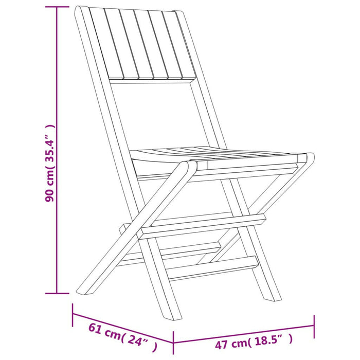 Tuinstoelen 4 St Inklapbaar 47X61X90 Cm Massief Teakhout