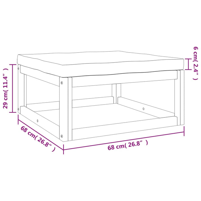 12-Delige Loungeset Met E Kussens Massief Hout