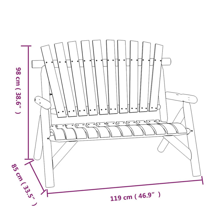 Tuinbank 2-Zits 119X85X98 Cm Massief Vurenhout