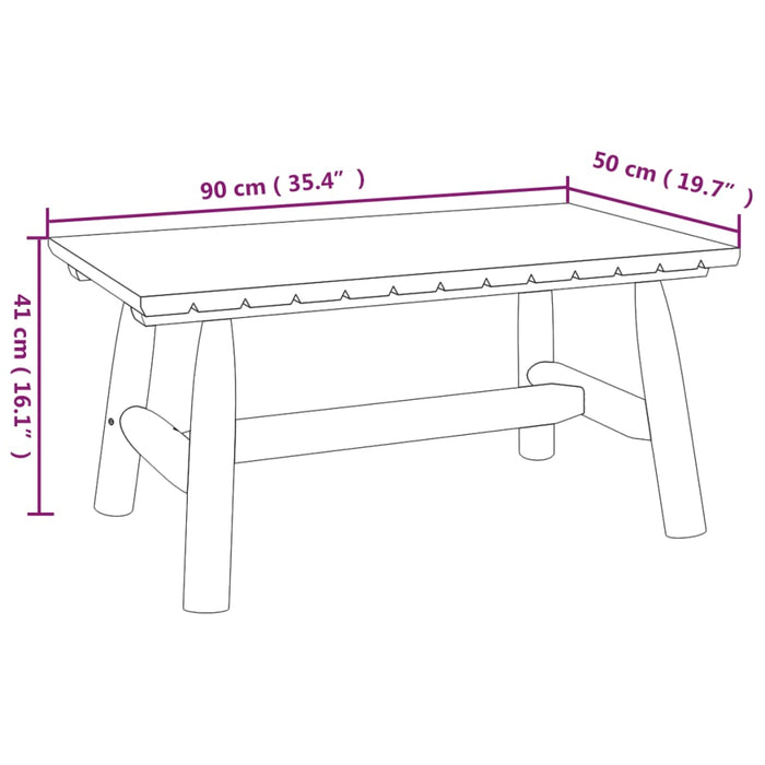 Salontafel 90X50X41 Cm Massief Vurenhout