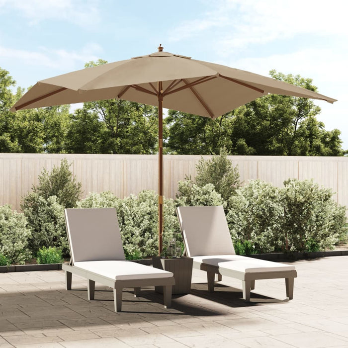 Parasol Met Houten Paal 300X300X273 Cm Azuur