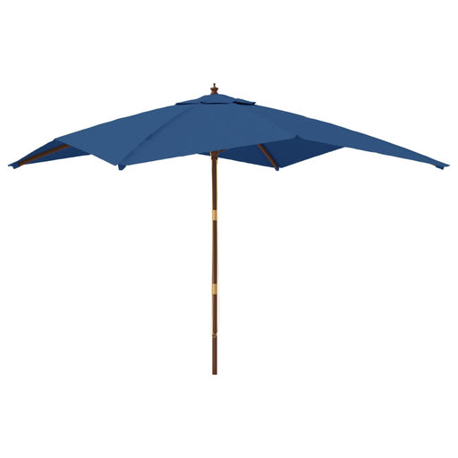 Parasol Met Houten Paal 300X300X273 Cm Azuur