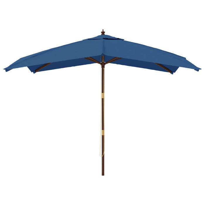 Parasol Met Houten Paal 300X300X273 Cm Azuur