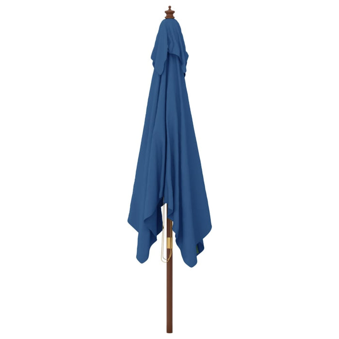 Parasol Met Houten Paal 300X300X273 Cm Azuur