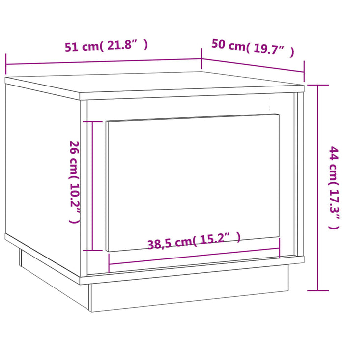 Salontafel 51X50X44 Cm Bewerkt Hout