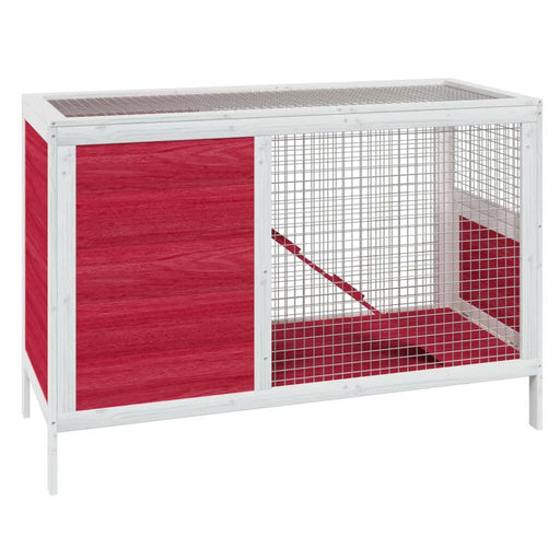 Konijnenhok 103X44X69,5 Cm Massief Grenenhout Rood