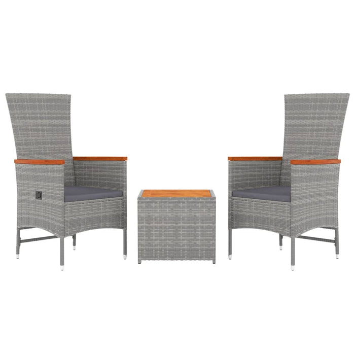 Loungeset Poly Rattan En Massief Acaciahout Grijs