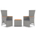 Loungeset Poly Rattan En Massief Acaciahout Grijs