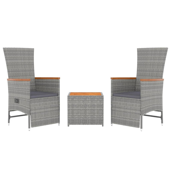 Loungeset Poly Rattan En Massief Acaciahout Grijs