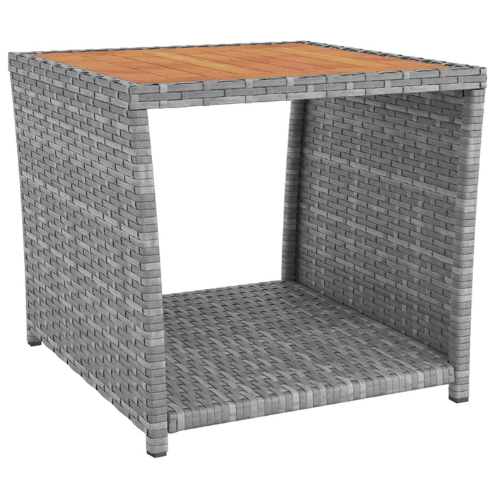 Loungeset Poly Rattan En Massief Acaciahout Grijs