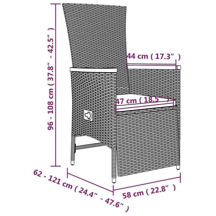 Loungeset Poly Rattan En Massief Acaciahout Grijs