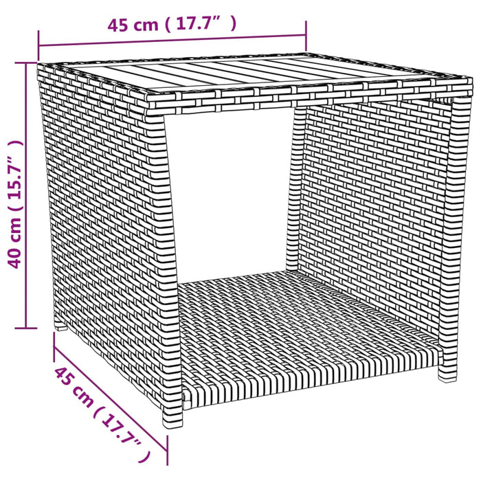 Loungeset Poly Rattan En Massief Acaciahout Grijs