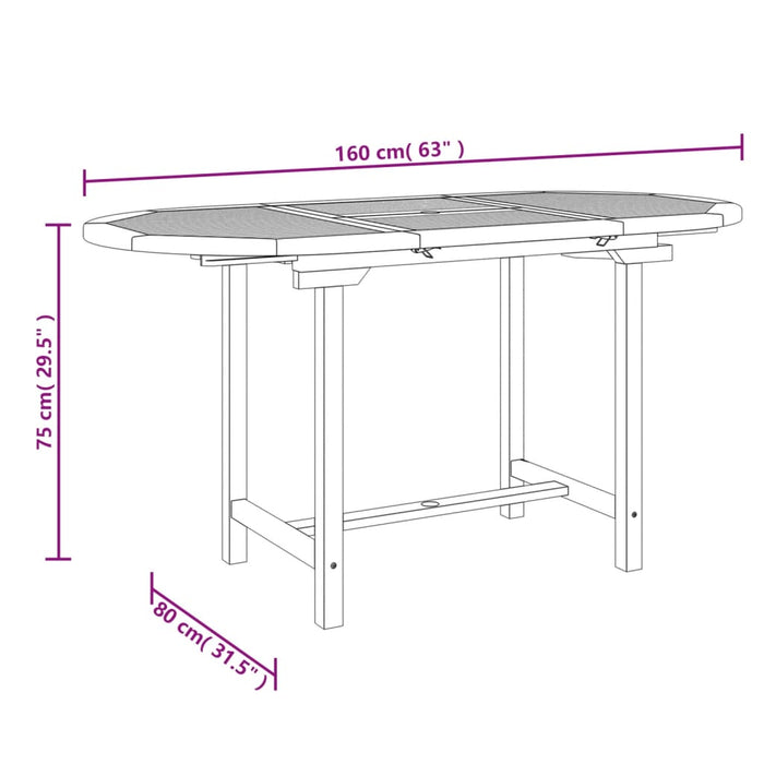 Tuintafel Verlengbaar 110- Massief Teakhout