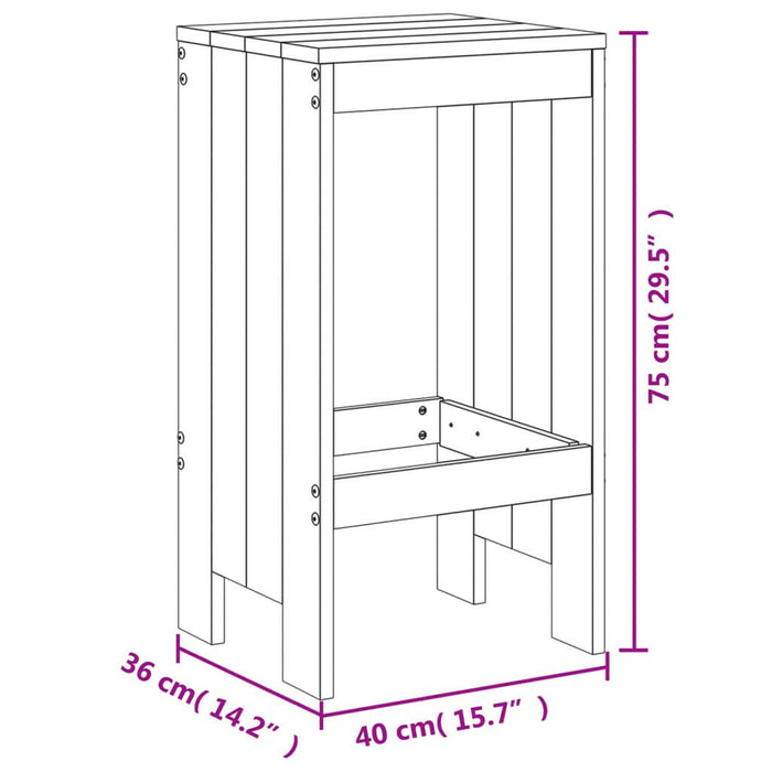 5-Delige Barset Massief Grenenhout