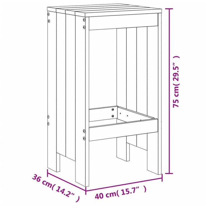 7-Delige Barset Massief Grenenhout