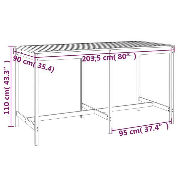 9-Delige Barset Massief Grenenhout