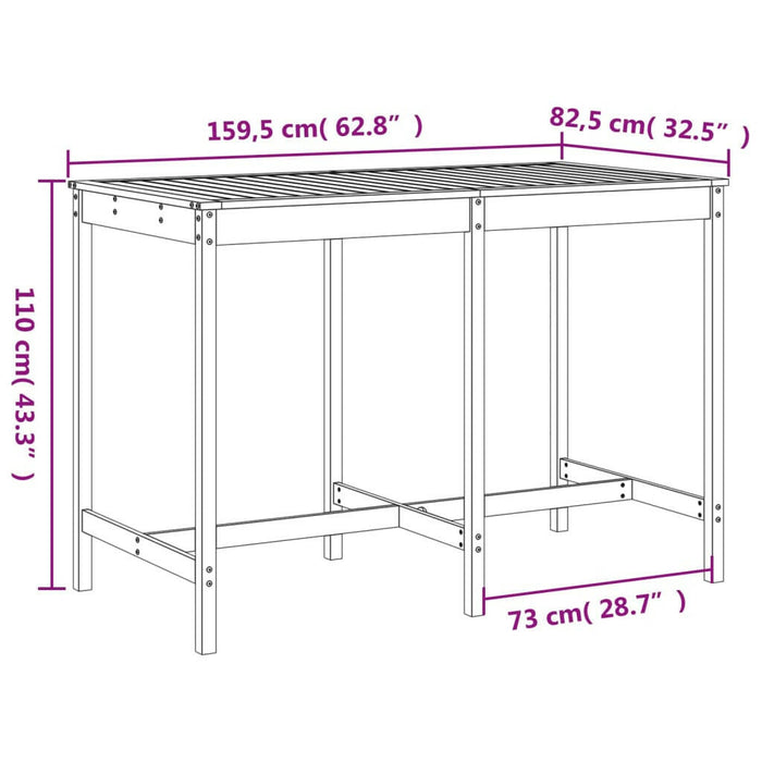 7-Delige Barset Massief Grenenhout