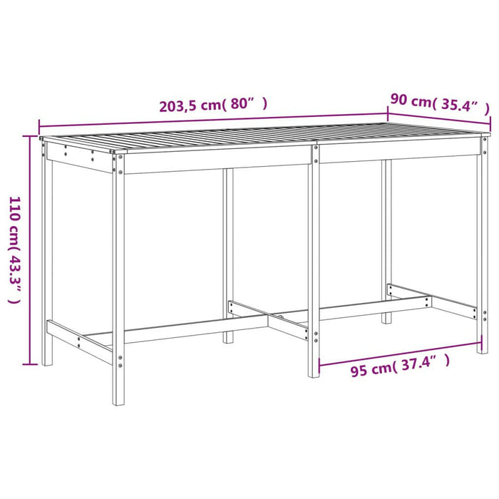 9-Delige Barset Massief Grenenhout