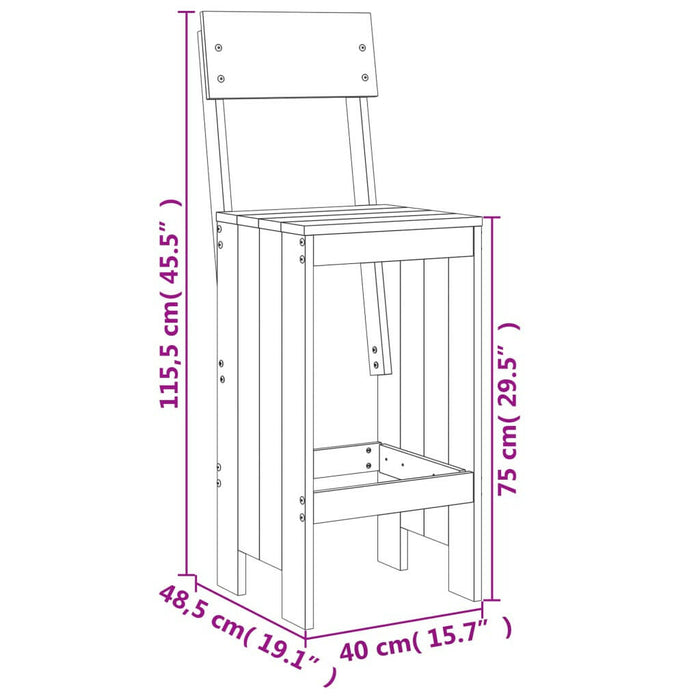 7-Delige Barset Massief Grenenhout